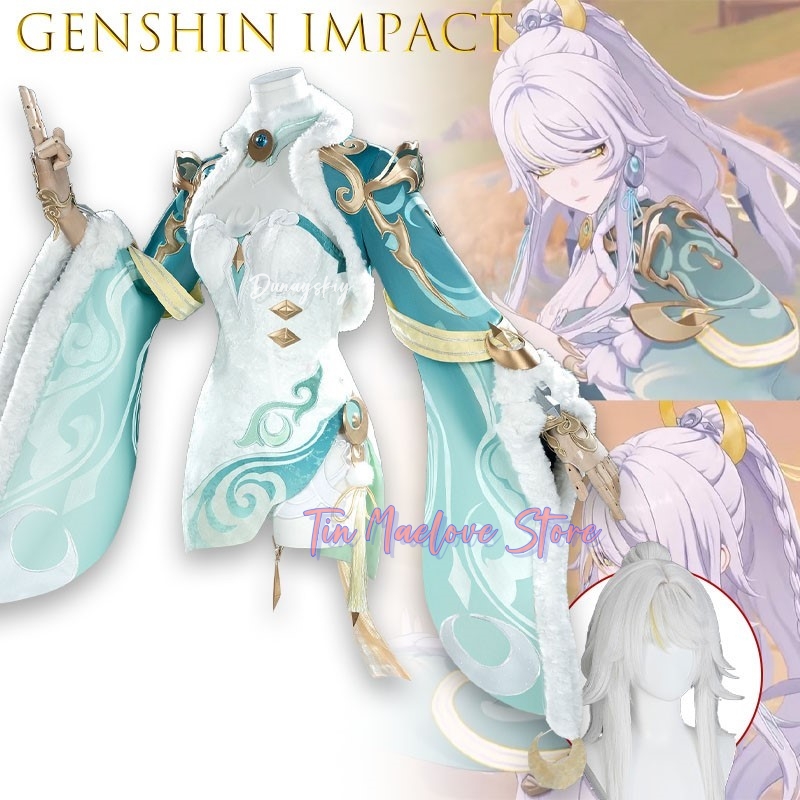 Embroidery Skirt - Genshin Impact Adeptus Zibai Cavaleiro Imortal