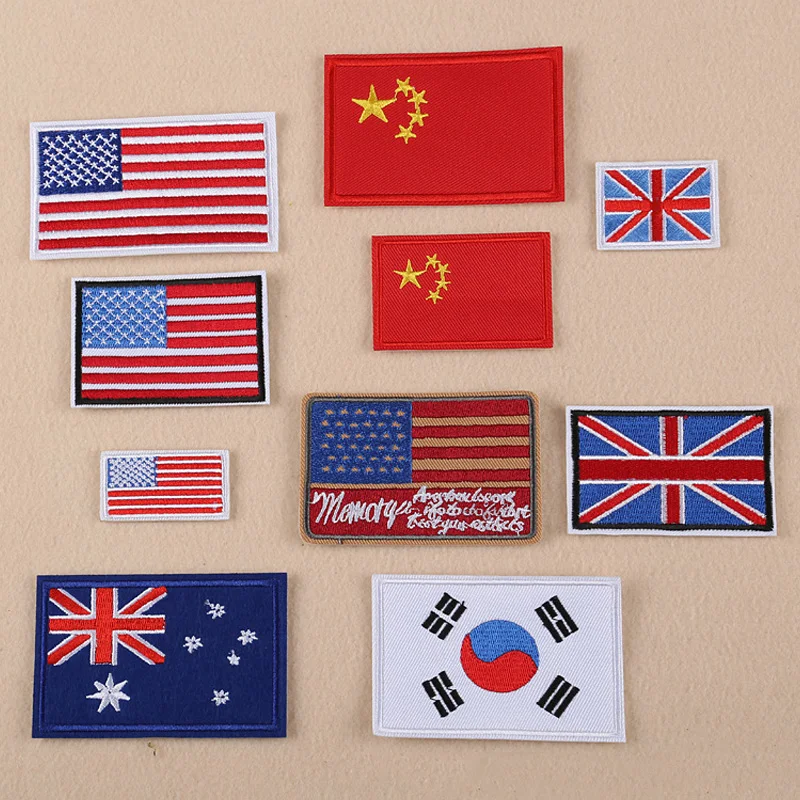 Embroidery Australia - Patches bordados com bandeira dos EUA,