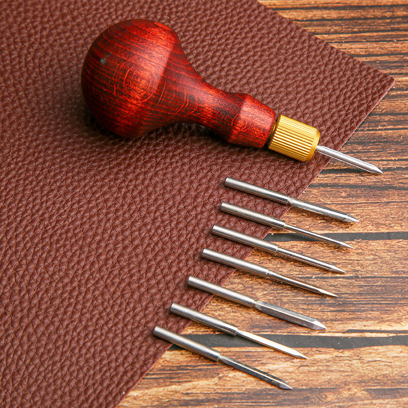 Punch Needle Handle - 1 conjunto de perfurador de couro