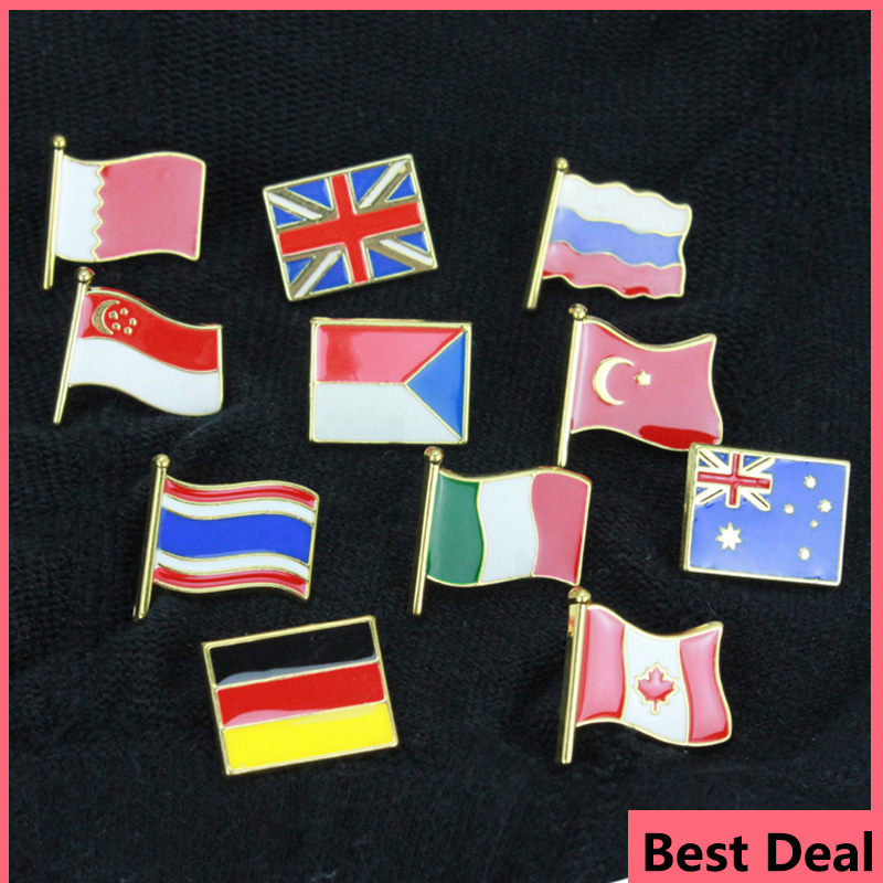 Embroidery Australia - 2024 novas bandeiras nacionais pino esmalte