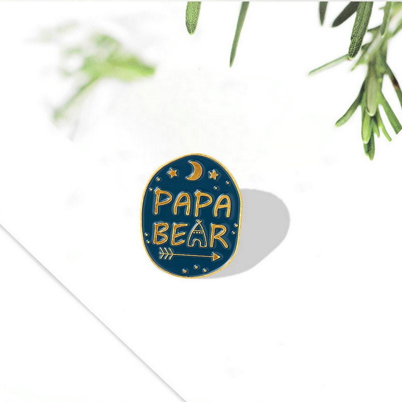 Embroidery Logo - Mamãe papai urso esmalte pinos personalizado
