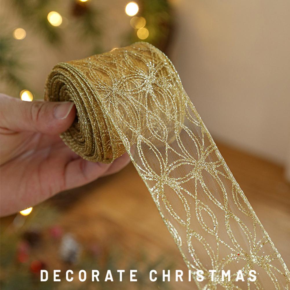 Fita de Organza Dourada com Gl - Embroidery Xmas Tree avaliação e preço