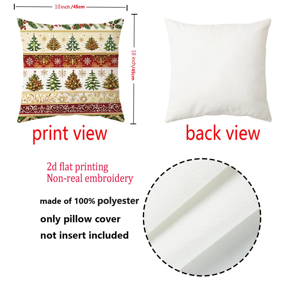 2 peças, capas de almofada pla - Embroidery Xmas Tree avaliação e preço
