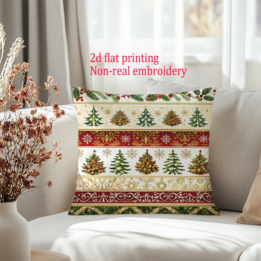 2 peças, capas de almofada pla - Embroidery Xmas Tree avaliação e preço