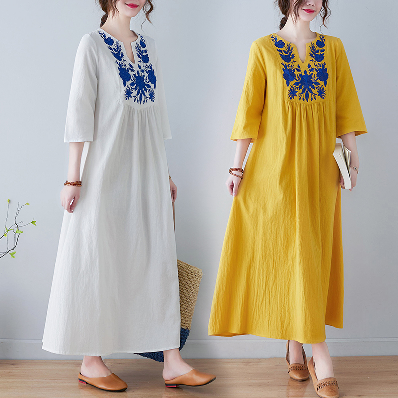 Novo Vestido Midi de Algodão e - Embroidery Skirt avaliação e preço