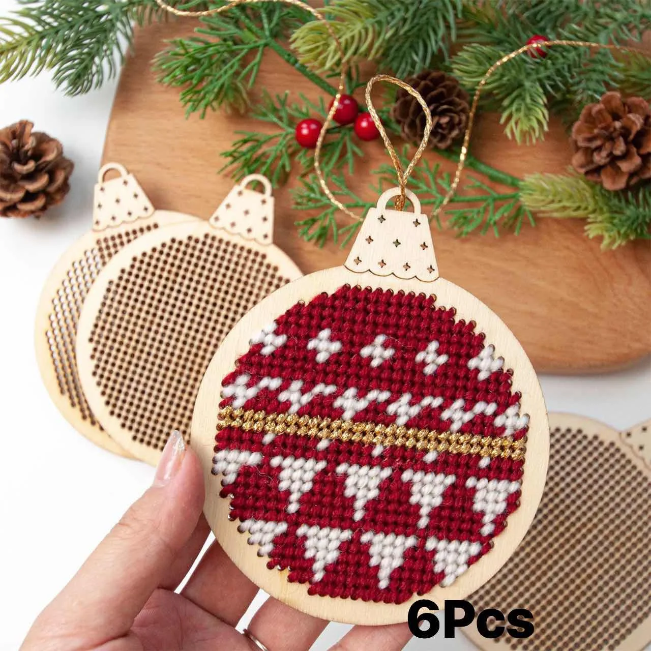12 Peças de Pingentes de Madei - Embroidery Xmas Tree avaliação e preço