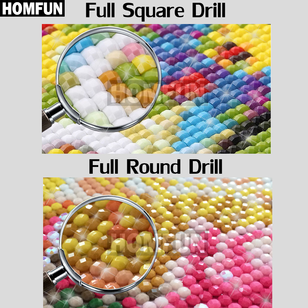 Homfun diamante completo borda - Embroidery Roll Pattern avaliação e preço