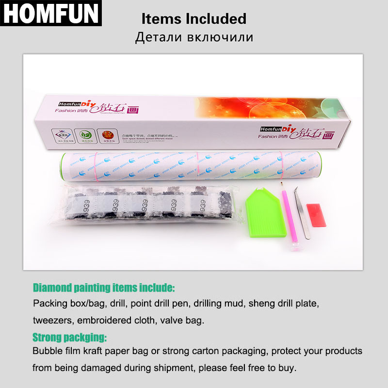 Homfun 5d diamante padrão stra - Embroidery Roll Pattern avaliação e preço