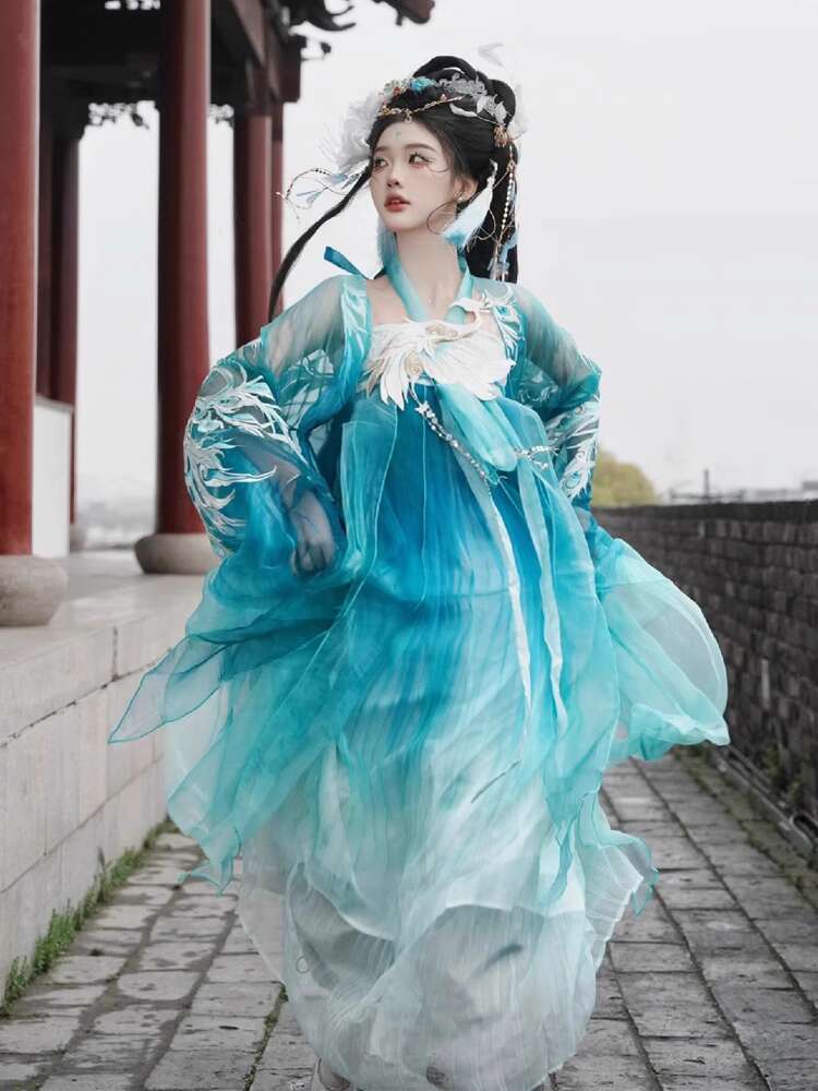 Novo pavão hanfu moda feminina - Embroidery Skirt avaliação e preço